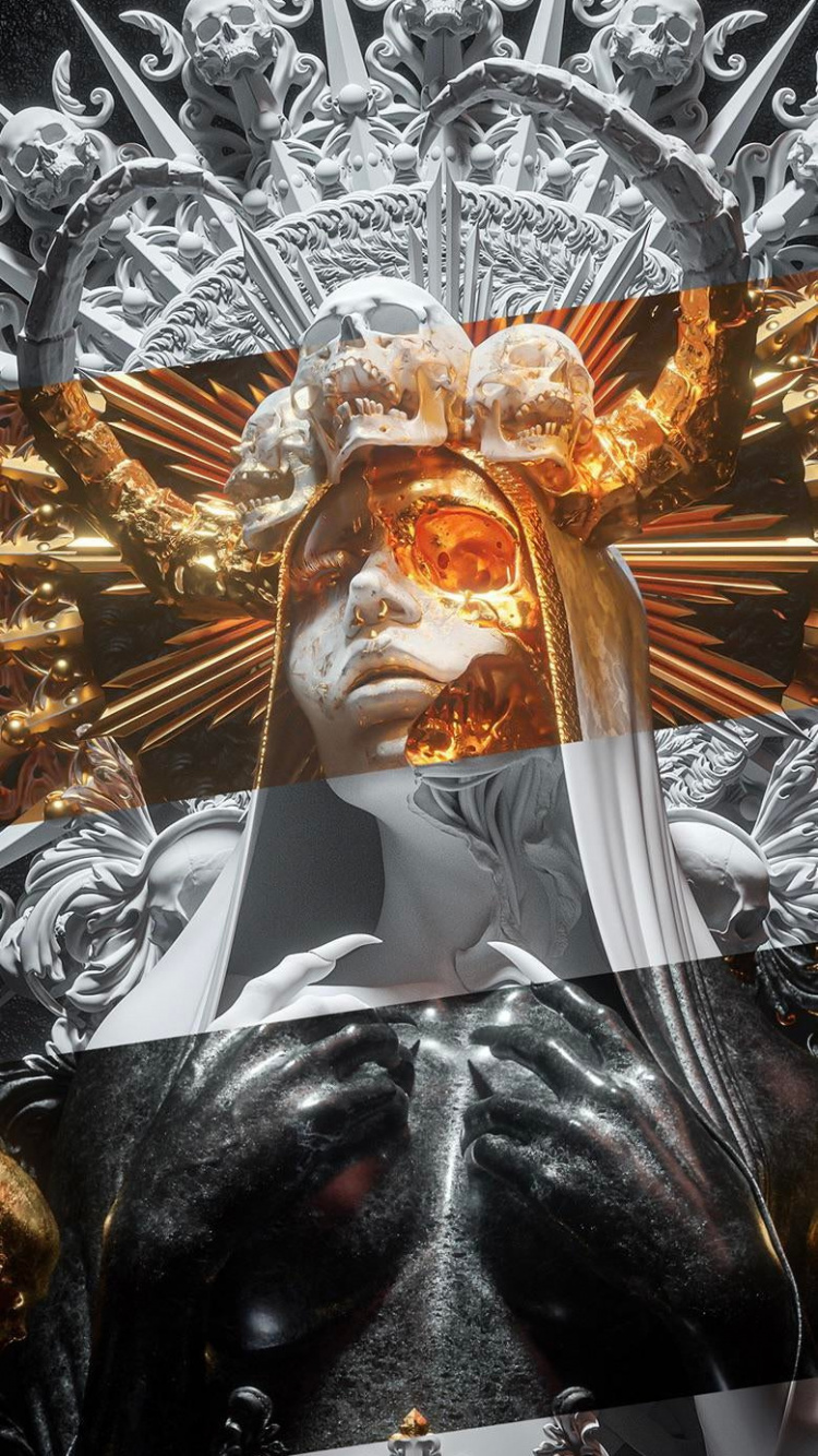 Обои биллелис некро мария, арт, иллюстрация, скульптура, некро мария в разрешении 750x1334