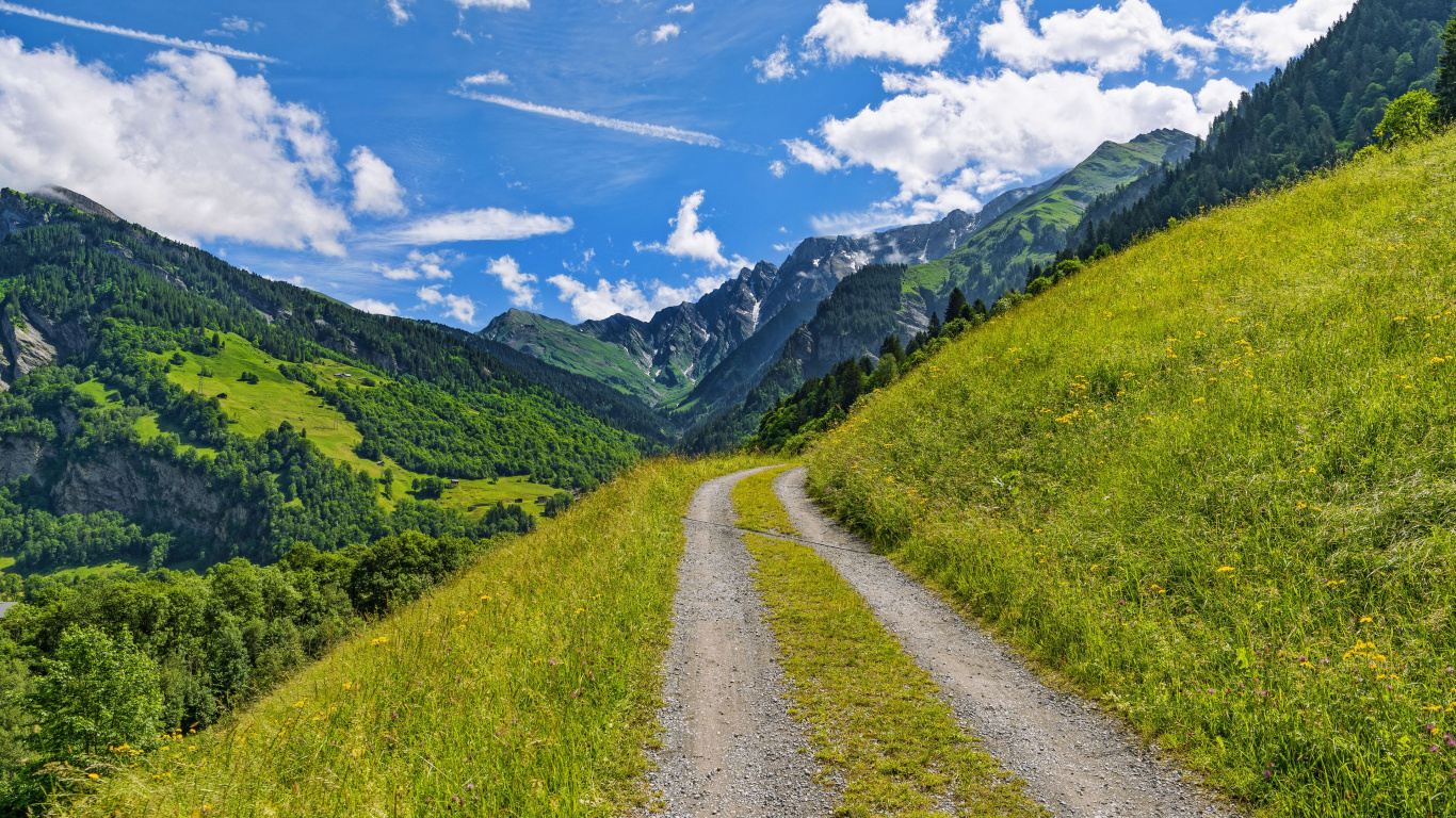 Обои облако, гора, растение, природный ландшафт, Люди в природе в разрешении 1366x768