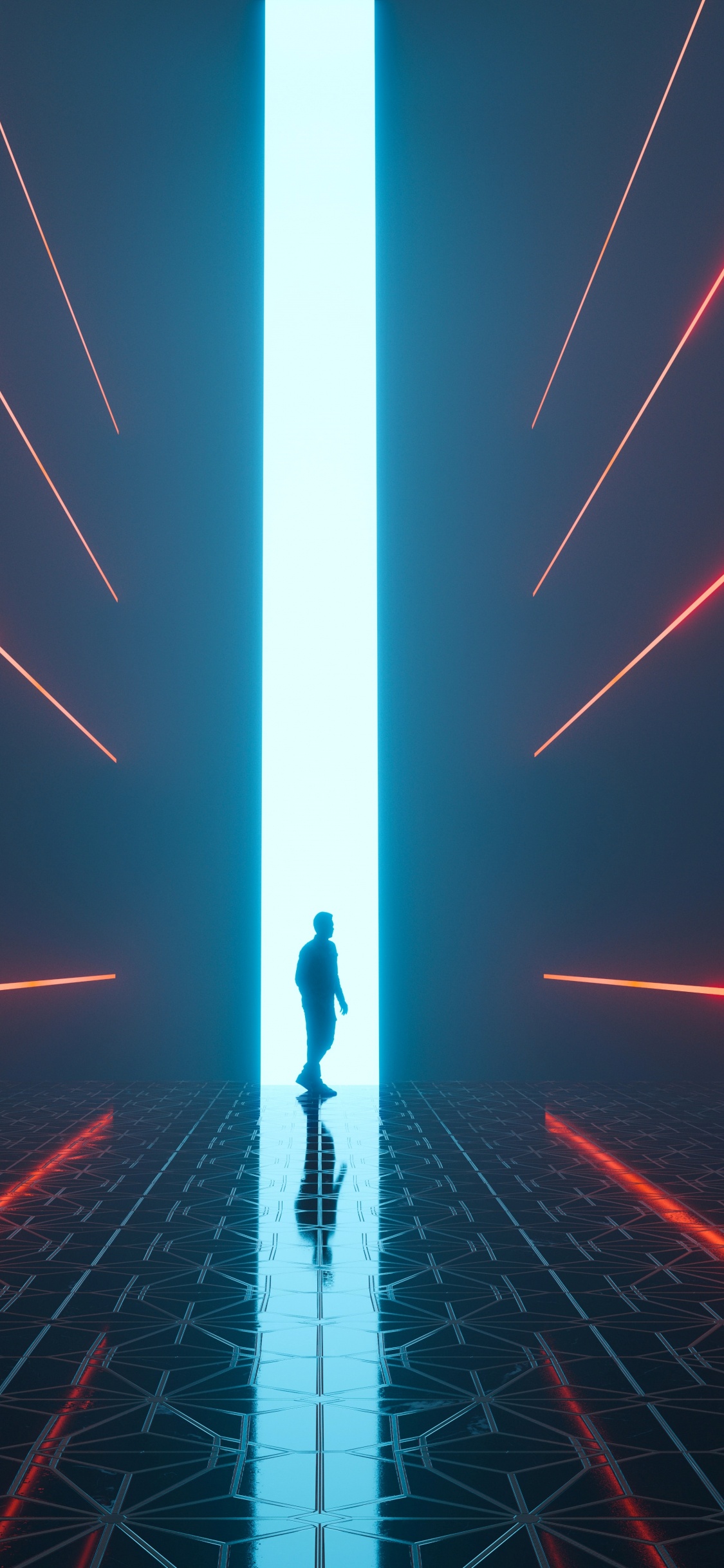 Обои свет, иллюстрация, арт, электричество, Визуальный эффект освещения в разрешении 1125x2436