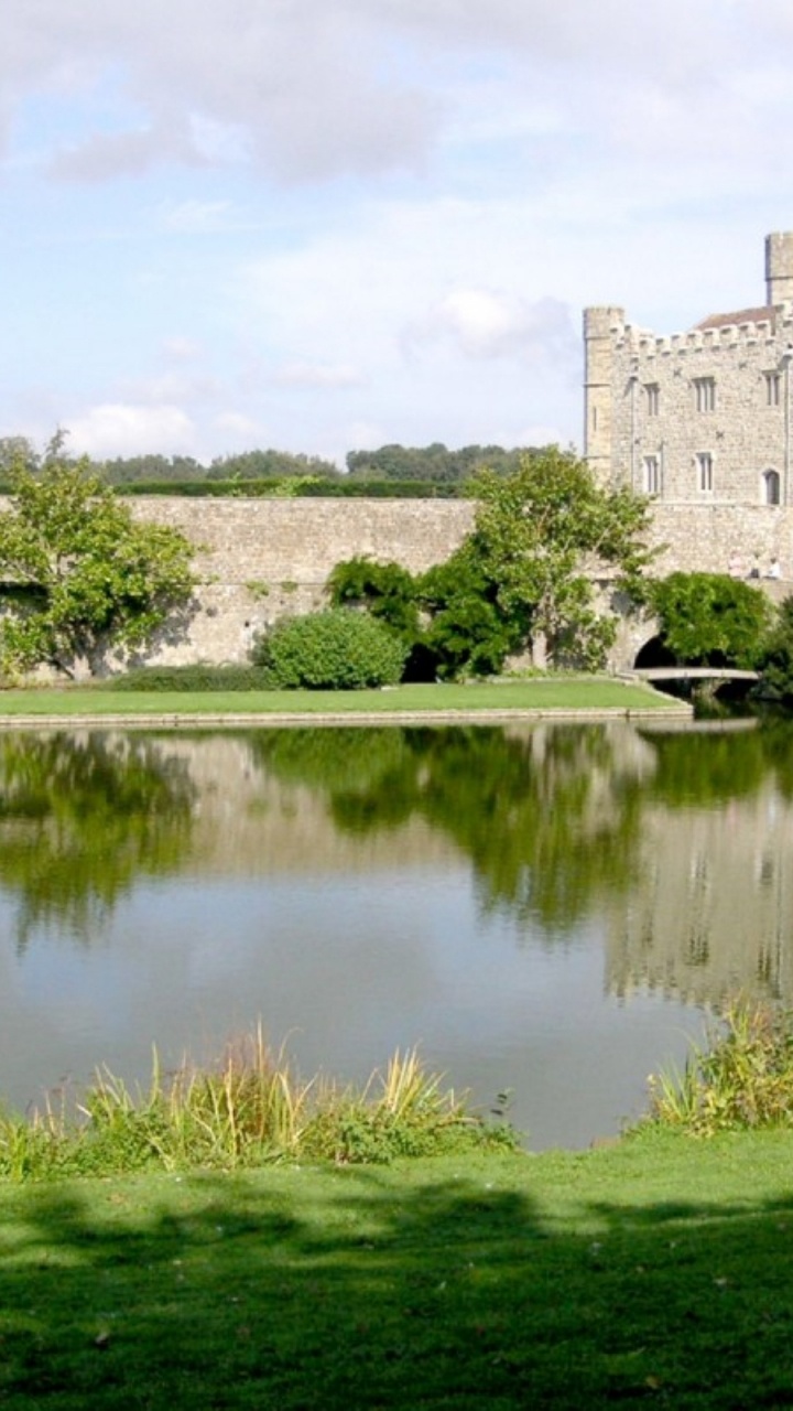 Обои Замок Лидс, Лидс, замок, отражение, имущество в разрешении 720x1280