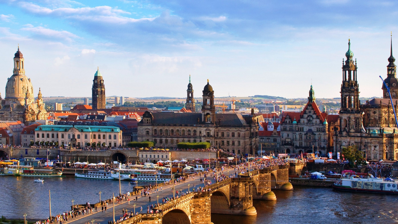 Обои Дрезденский фарфор, Прага, город, ориентир, городской пейзаж в разрешении 1366x768