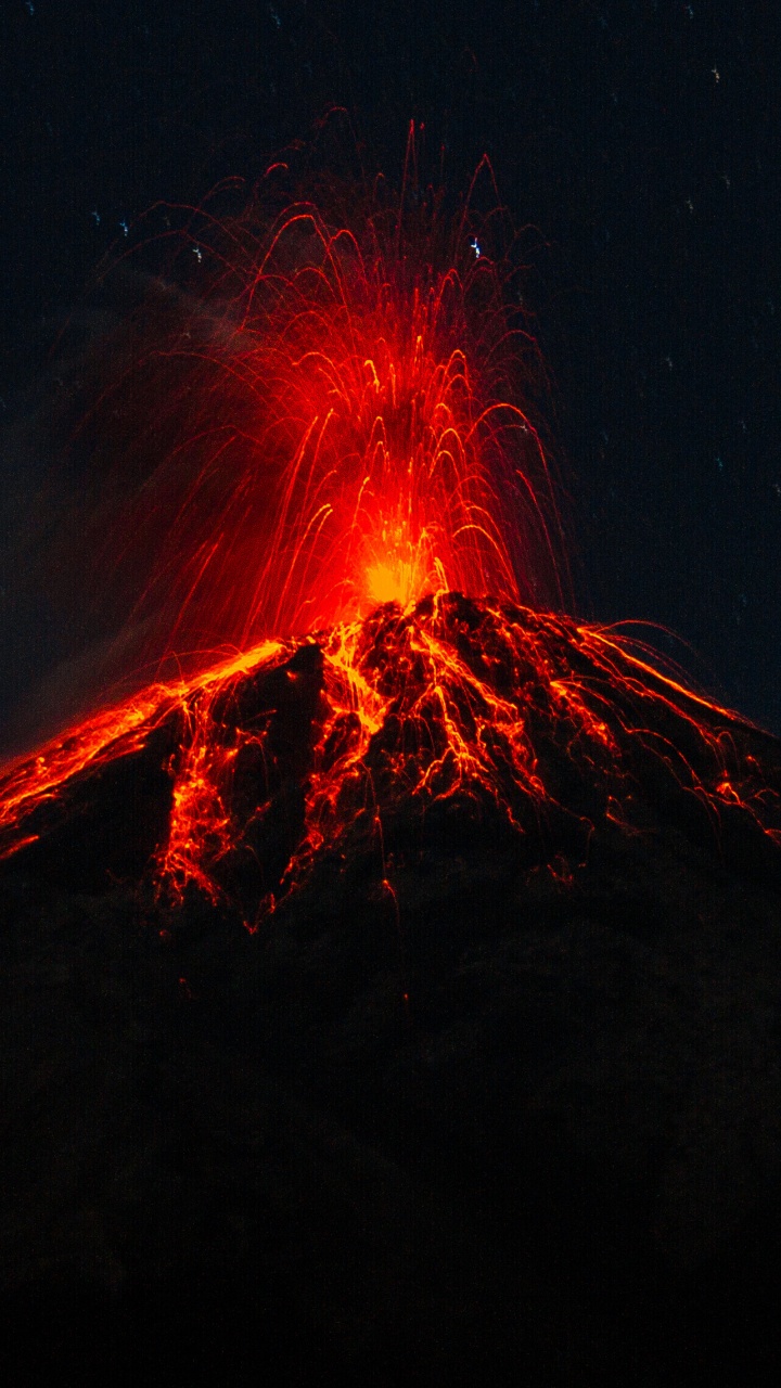 Обои вулкан, купол лавы, типы вулканических извержений, вулканического рельефа, стратовулкан в разрешении 720x1280