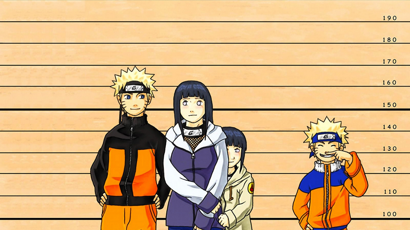 Обои Хината Хьюга, Наруто Узумаки, мультфильм, иллюстрация, фикция в разрешении 1366x768