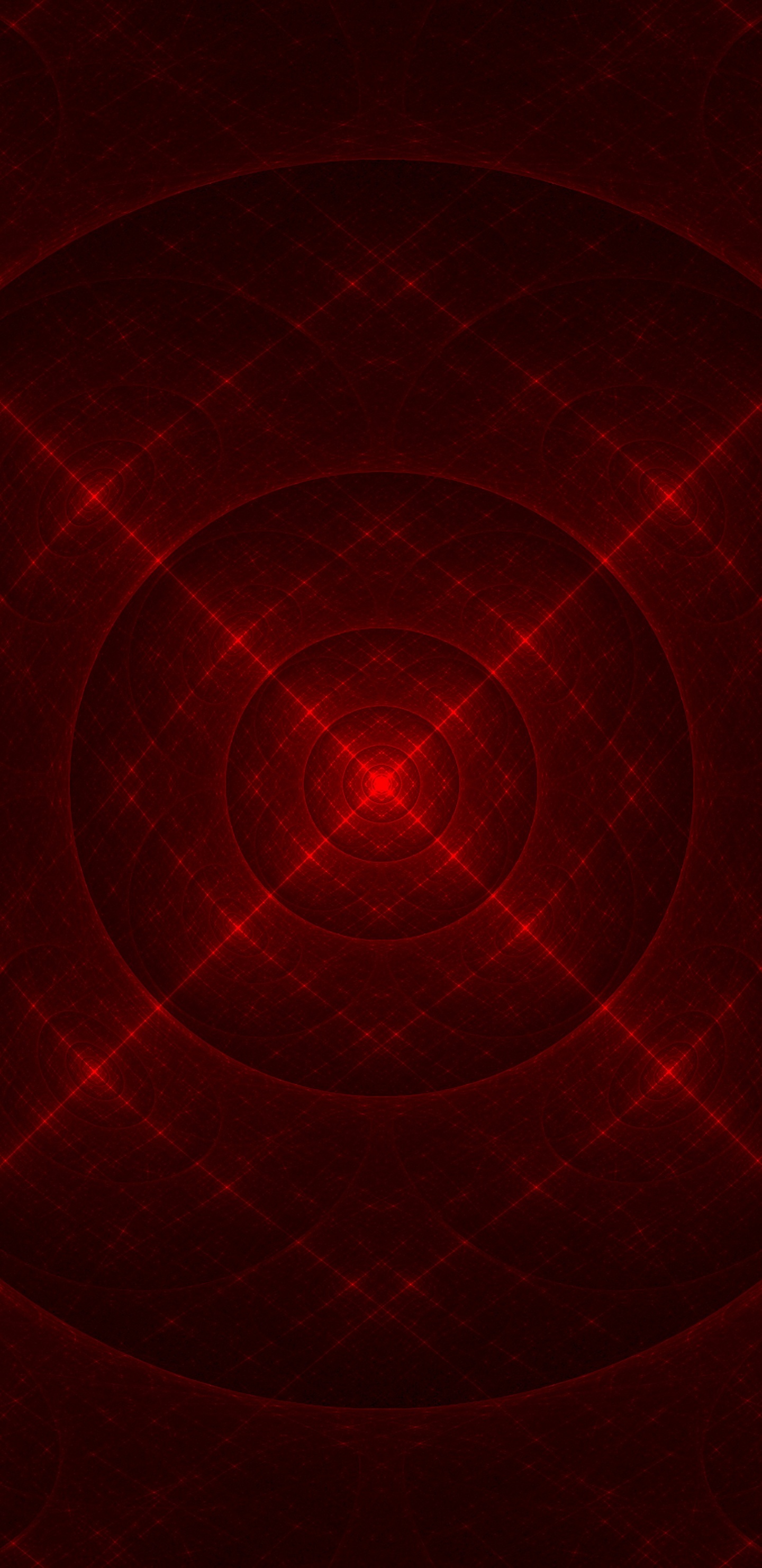 Обои фрактал, красный цвет, бордовые, узор, круг в разрешении 1440x2960