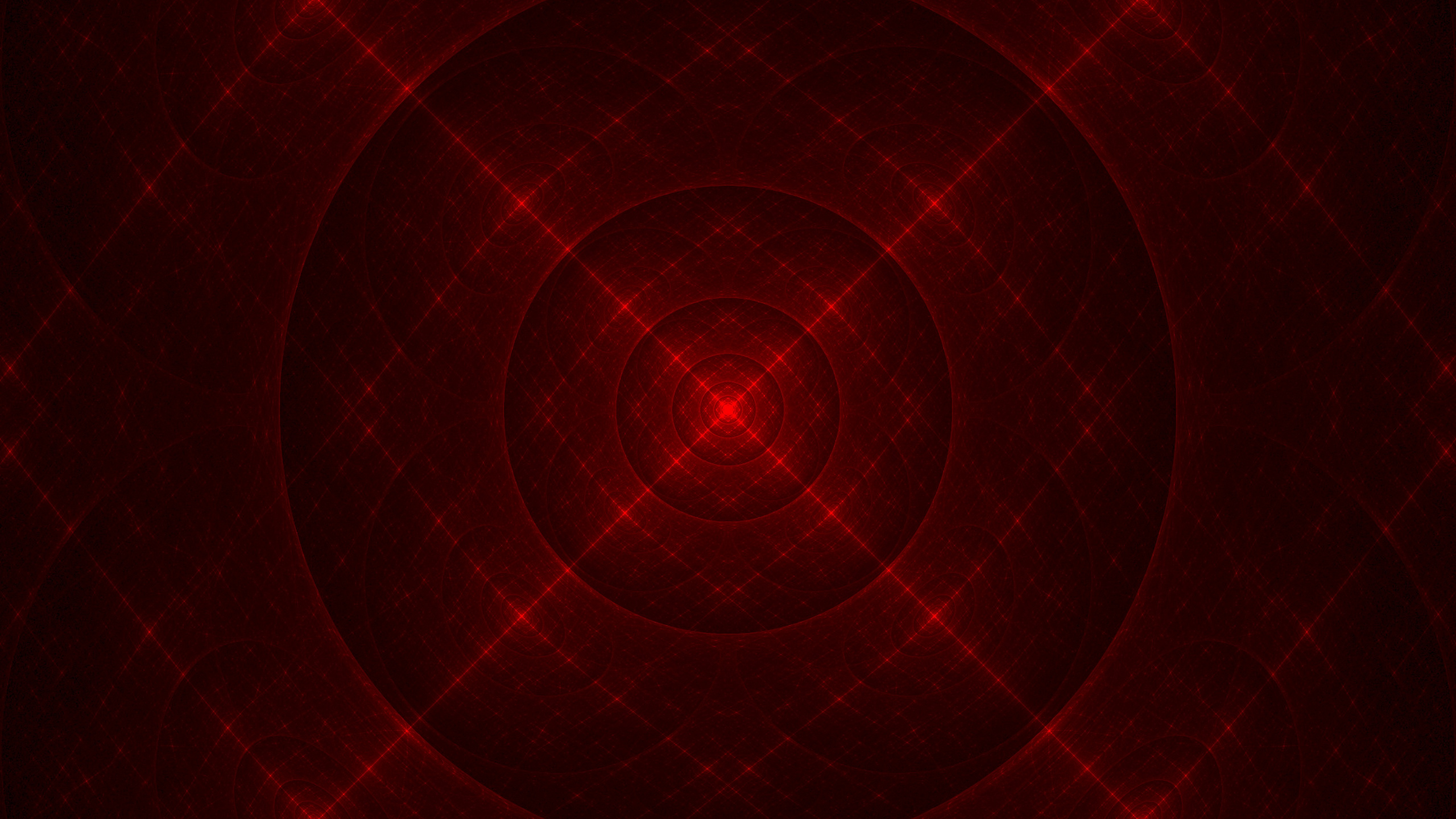 Обои фрактал, красный цвет, бордовые, узор, круг в разрешении 2560x1440