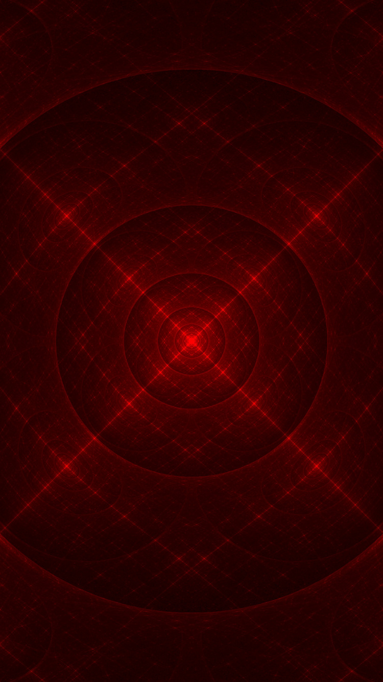 Обои фрактал, красный цвет, бордовые, узор, круг в разрешении 750x1334