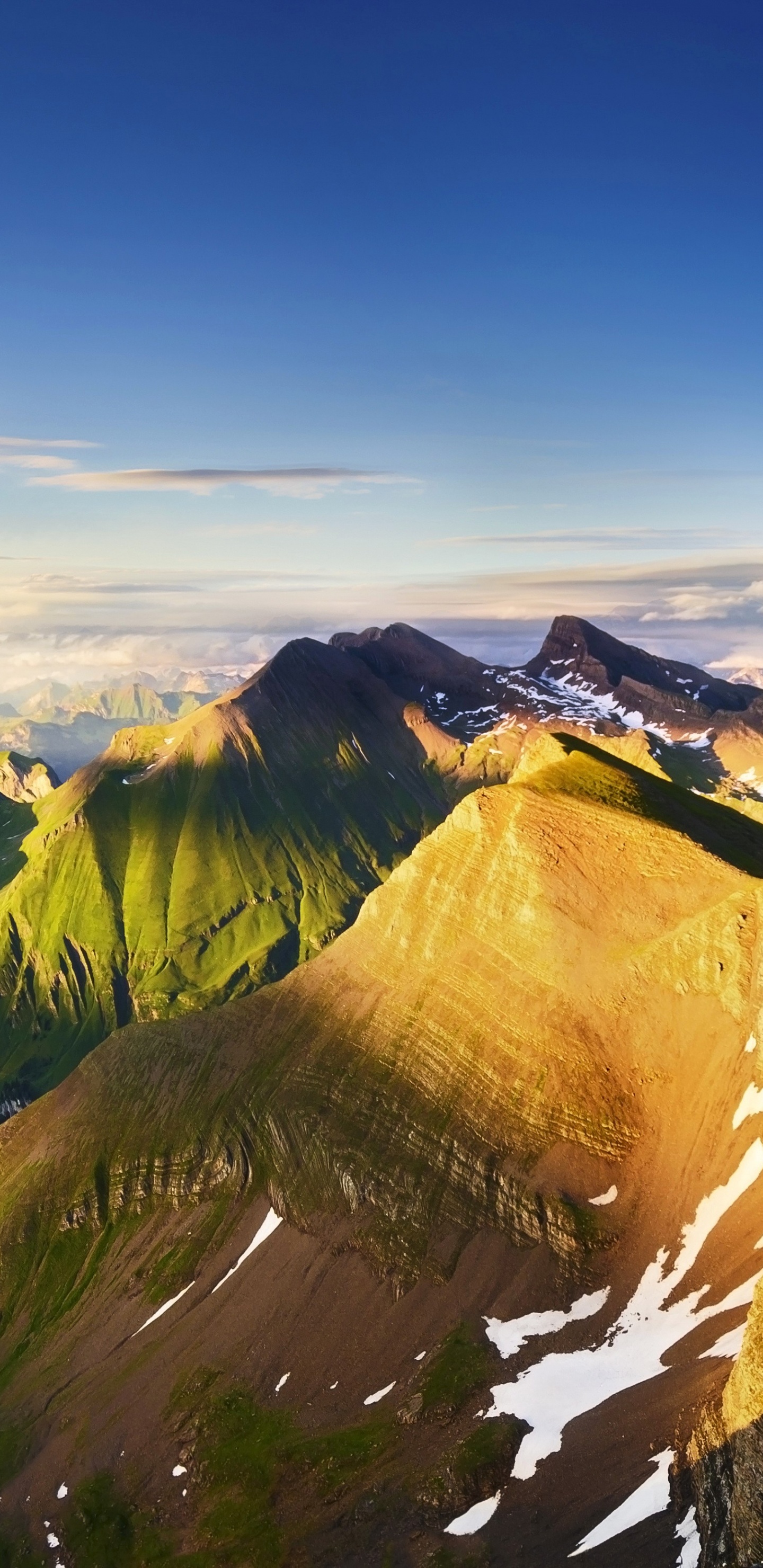 Обои горный рельеф, гора, горный хребет, хребет, нагорье в разрешении 1440x2960