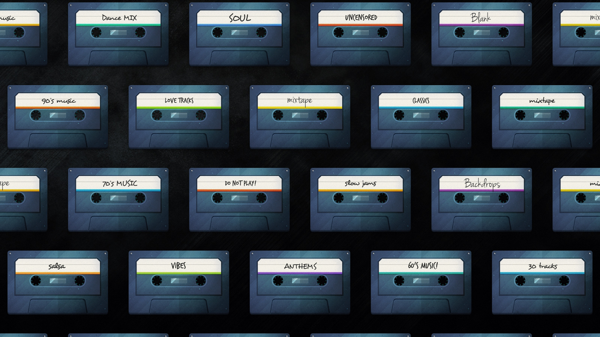 Обои аннотация кассеты, графика, лента кассеты, абстрактное искусство, графический дизайн в разрешении 1920x1080