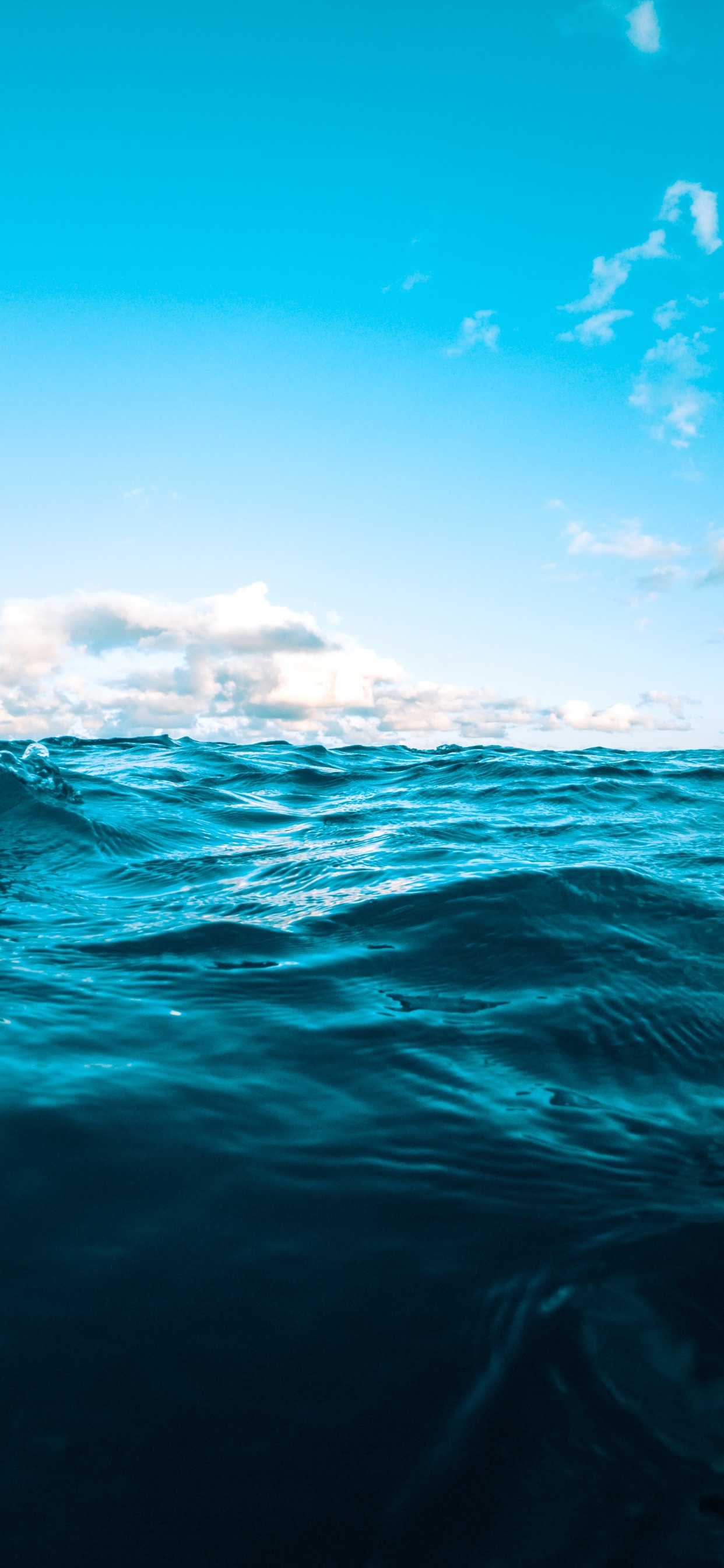 Обои синий, вода, океан, море, горизонт в разрешении 1242x2688