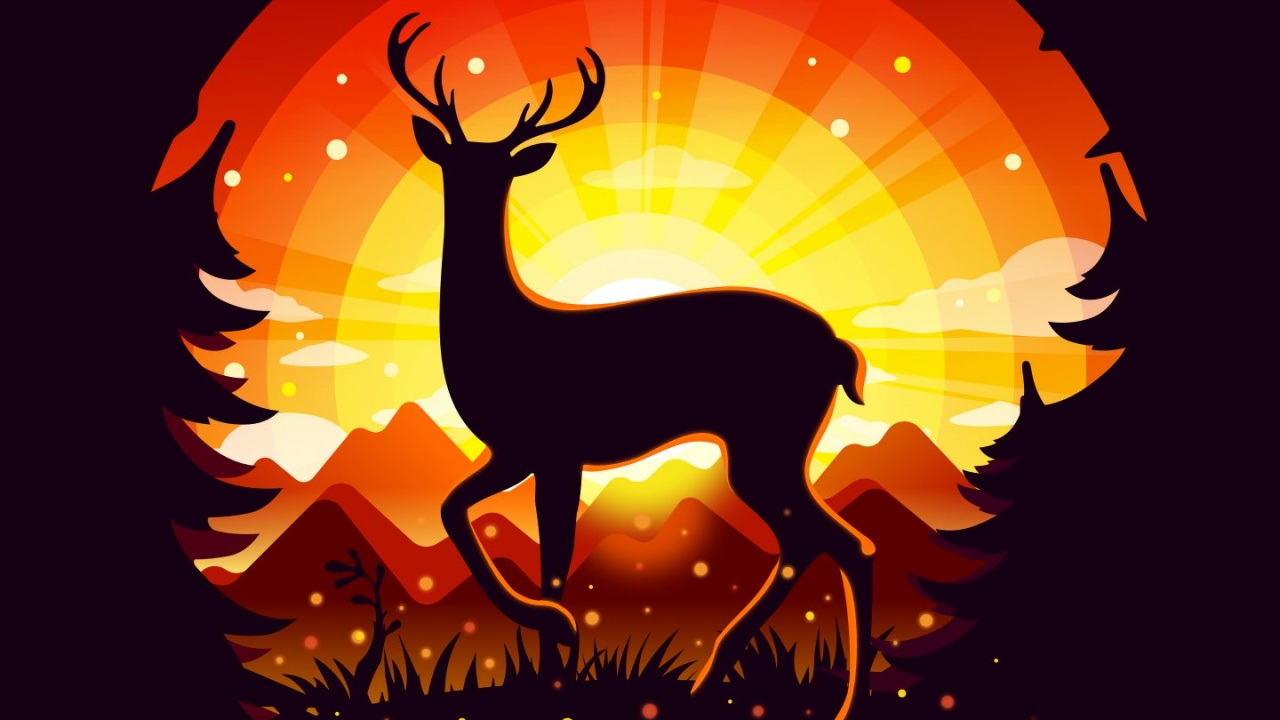 Обои Оранжевый цвет, иллюстрация, арт, дизайн, живопись в разрешении 1280x720