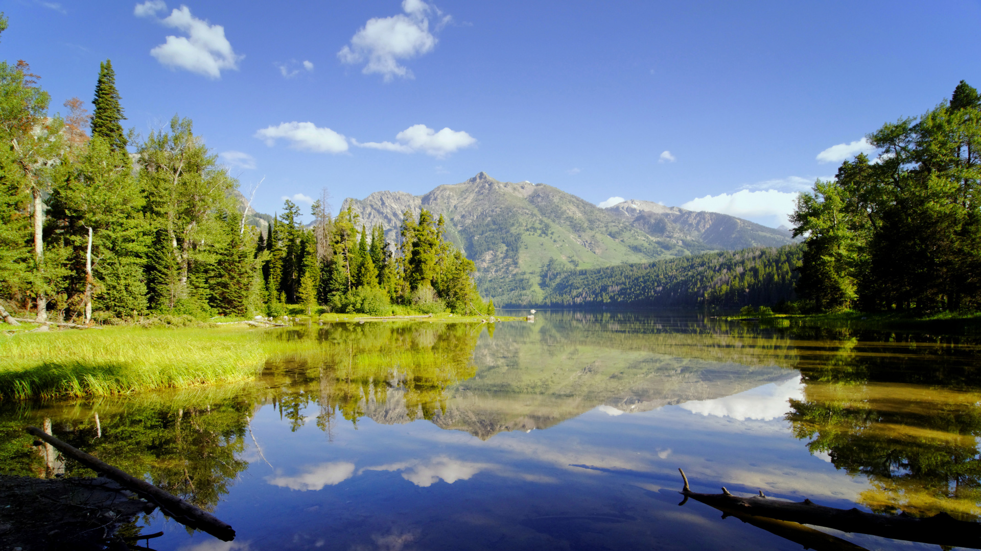 Обои природа, отражение, каровое озеро, озеро, дикая местность в разрешении 1920x1080