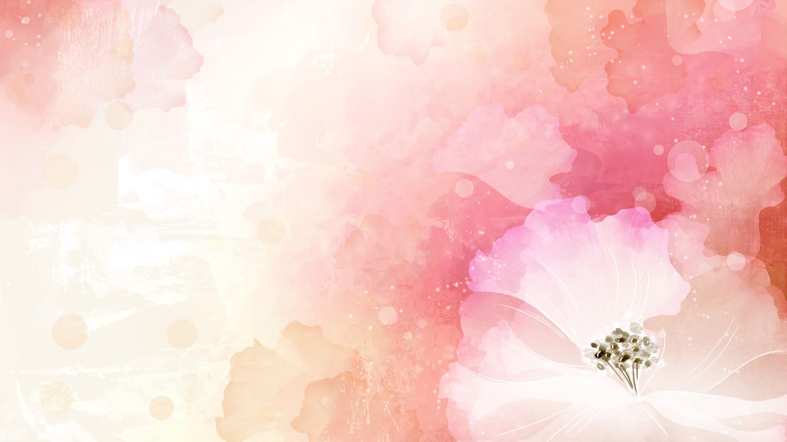 Обои цветок, арт, цветочный дизайн, векторная графика, розовый в разрешении 2560x1440