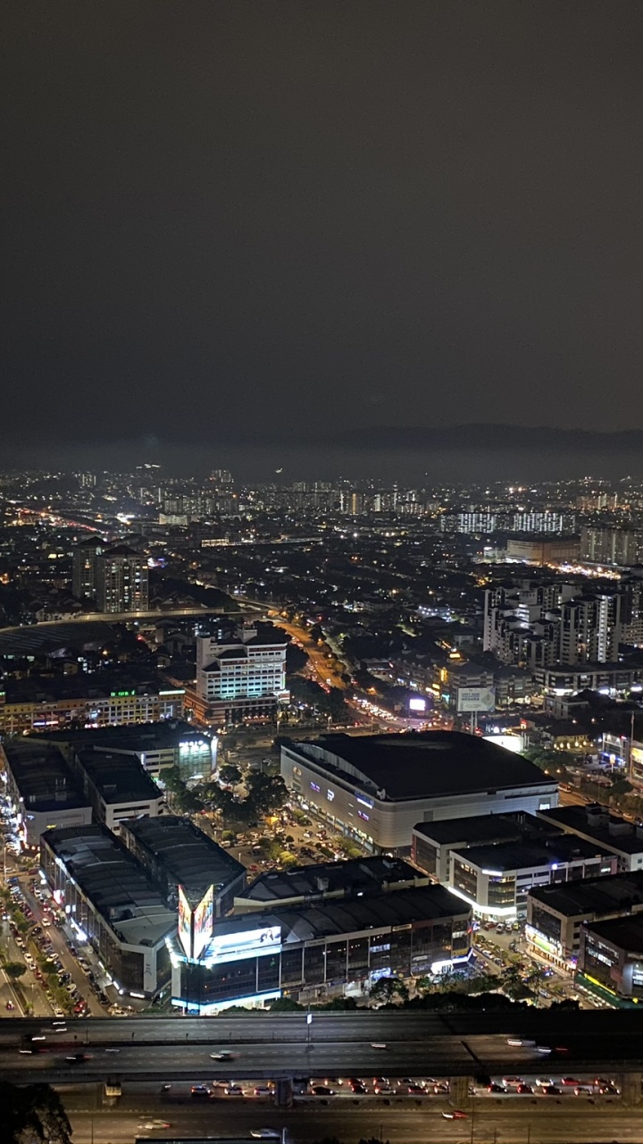 Обои ночь, город, городской район, метрополия, темнота в разрешении 720x1280