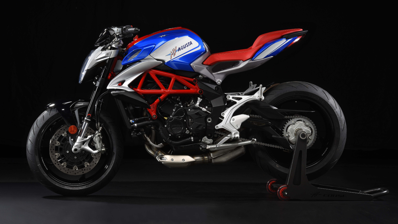 Обои mv agusta, мотоцикл, автомобильных выхлопных, авто, супербайк в разрешении 1366x768