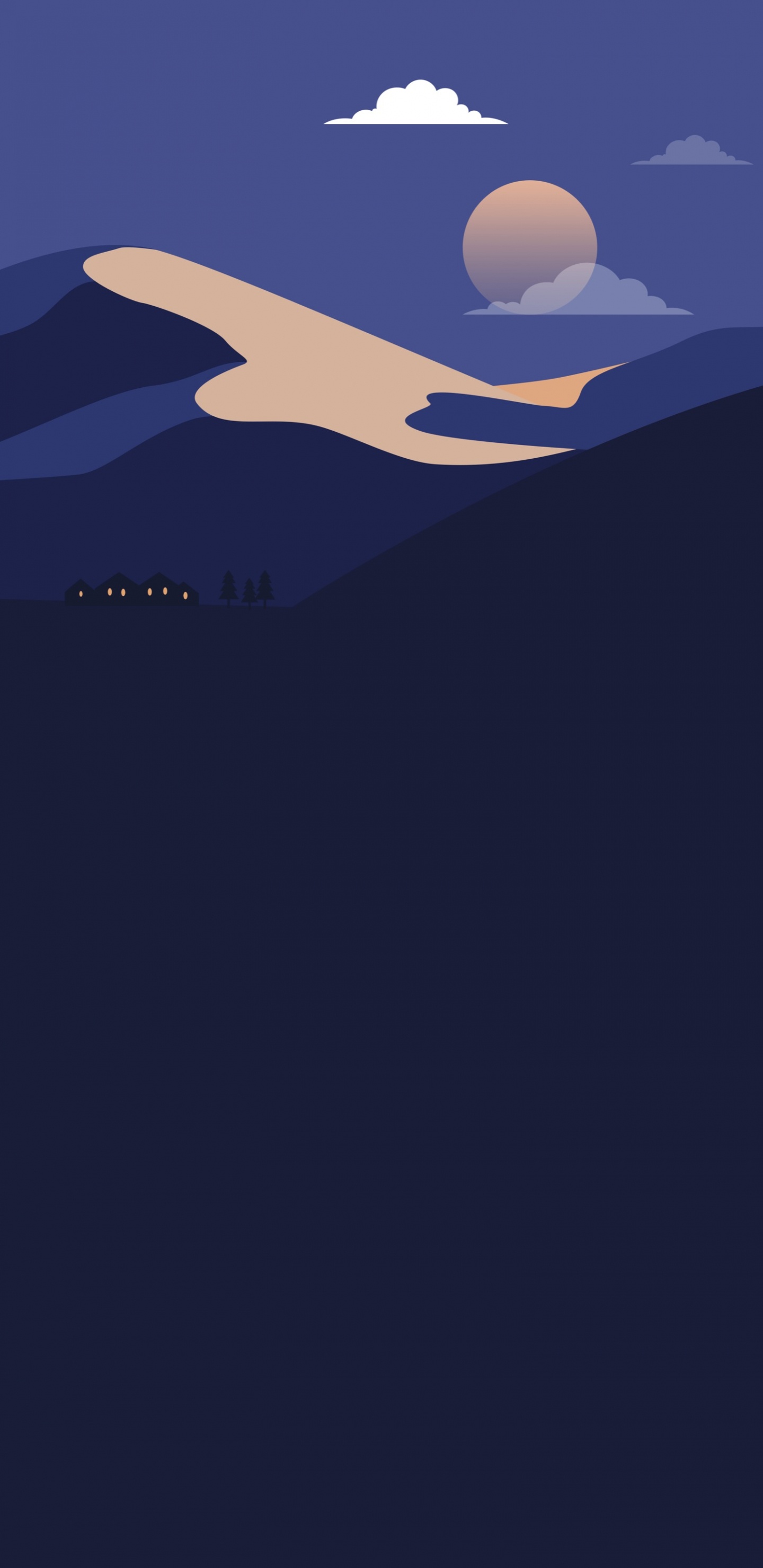 Обои атмосфера, экорегион, синий, лазурный, склон в разрешении 1440x2960