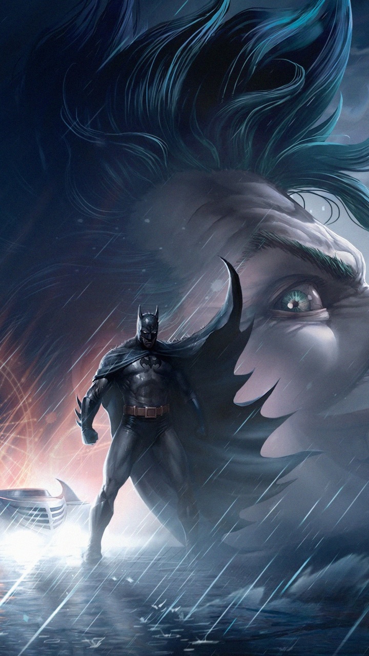 Обои Джокер, комиксы dc, Blu-ray диск, темнота, иллюстрация в разрешении 720x1280