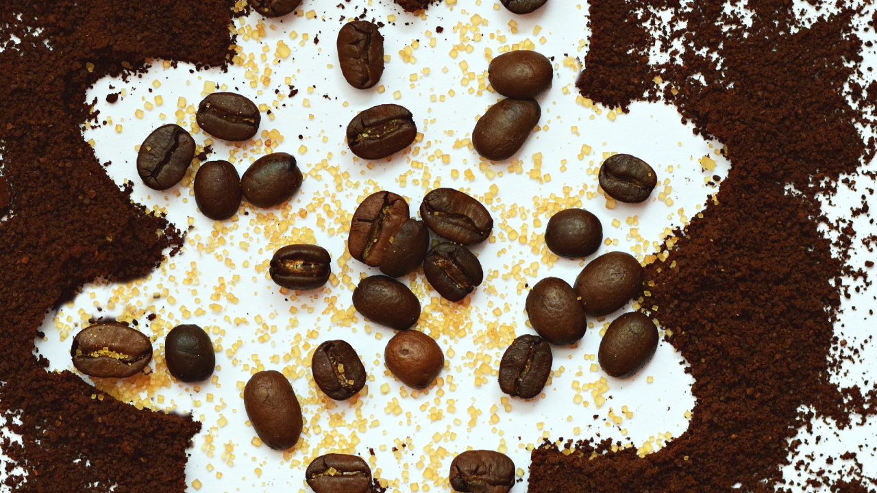 Обои кофейное зерно, кофе, пища, шоколад, блюда в разрешении 1280x720