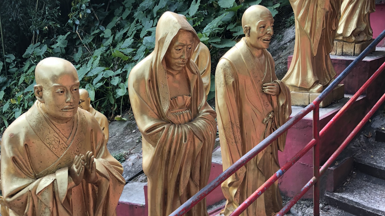 Обои статуя, храм, арт, мифология, скульптура в разрешении 1280x720