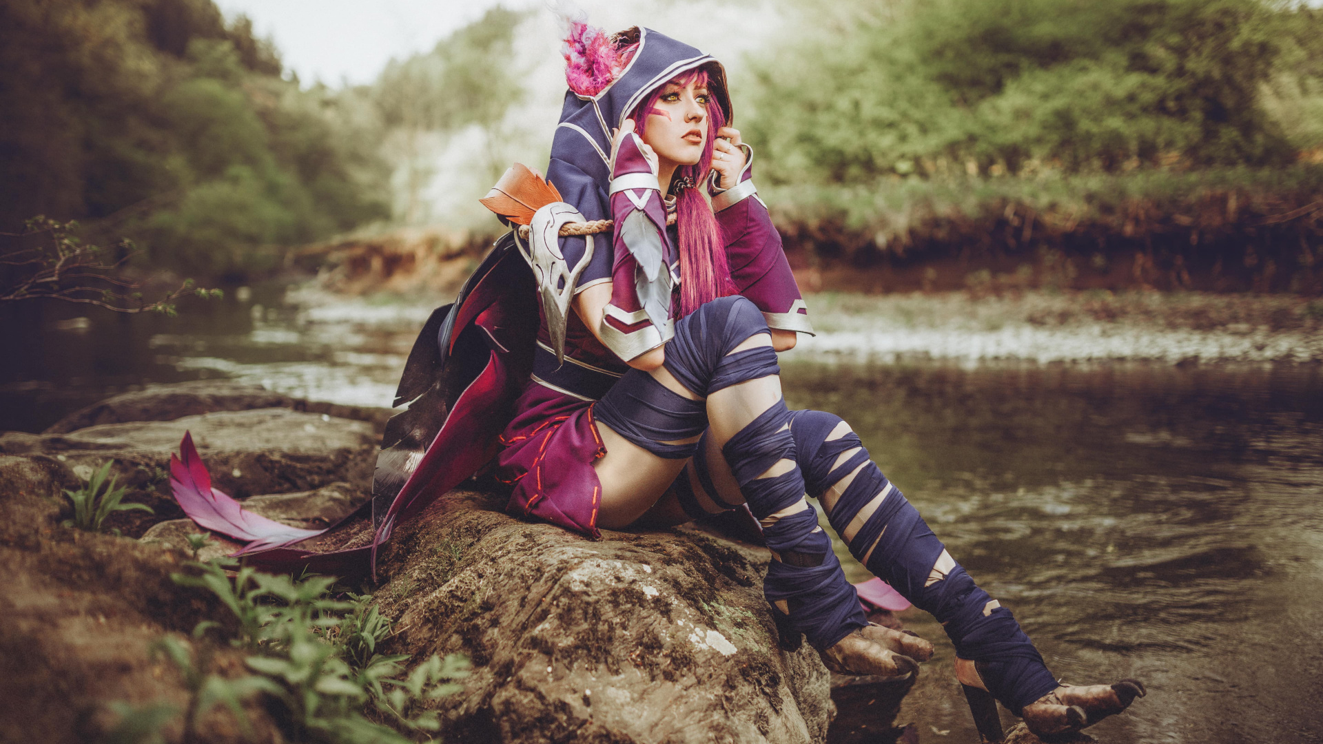 Обои косплей, Люди в природе, красота, дерево, верхняя одежда в разрешении 1920x1080