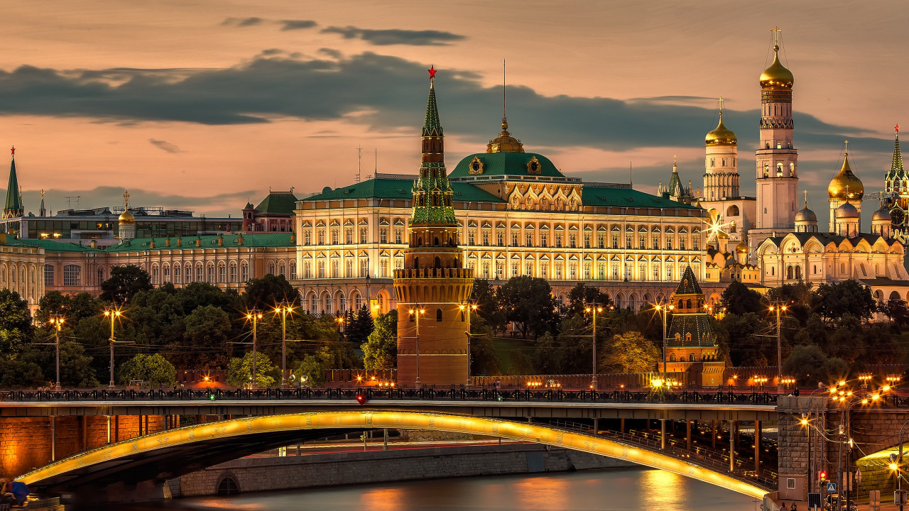 Обои город, ориентир, городской пейзаж, городской район, ночь в разрешении 1280x720