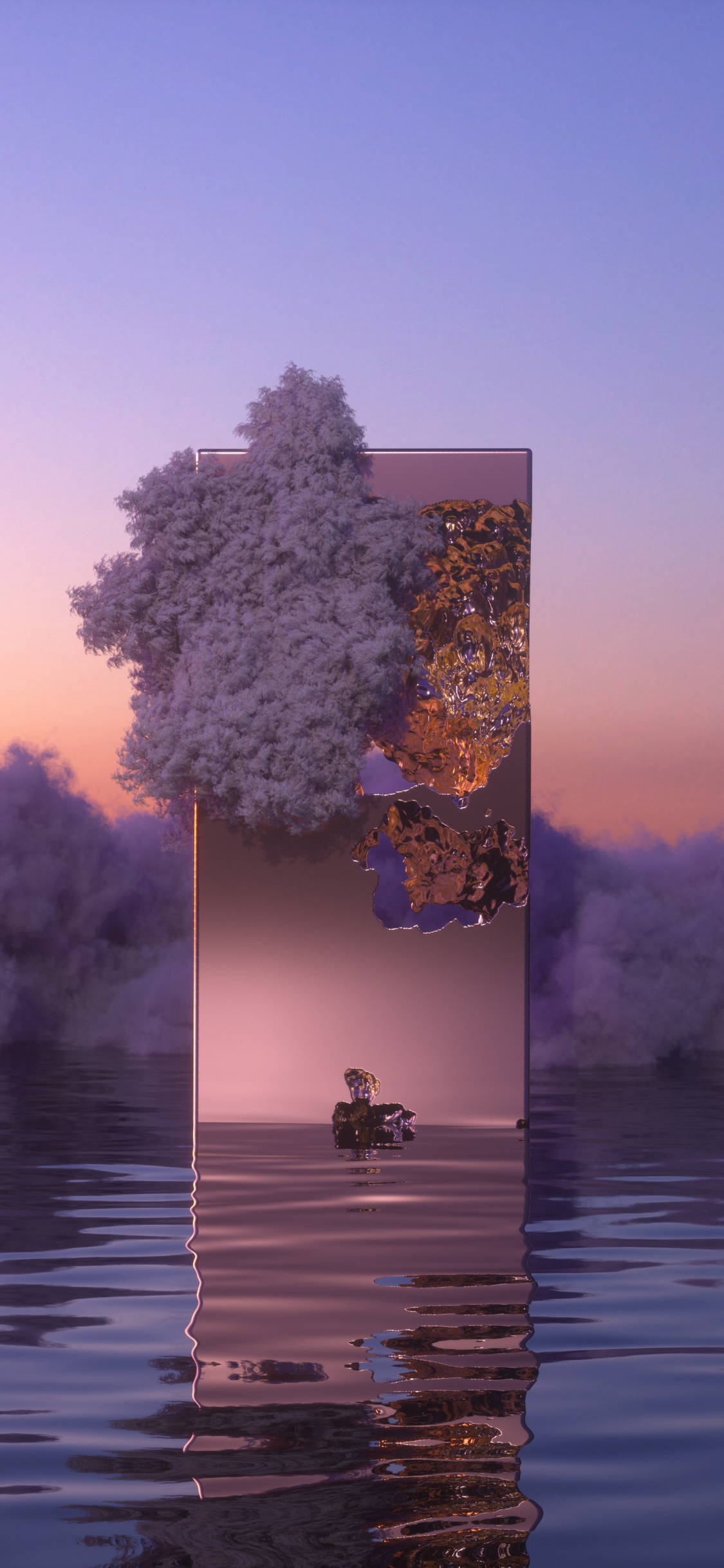 Обои отражение, soundcloud, продать эп, арт, спотифай в разрешении 1125x2436