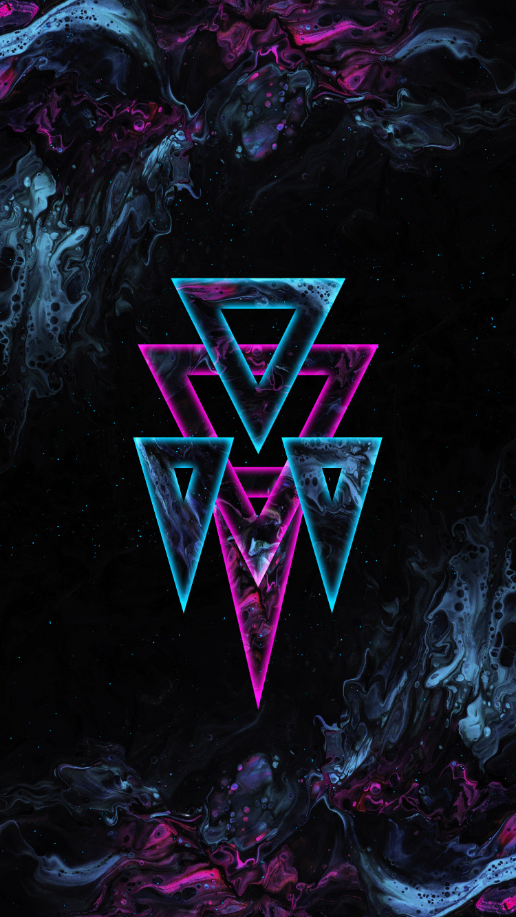 Обои планшет, пурпур, треугольник, Фиолетовый, розовый в разрешении 750x1334