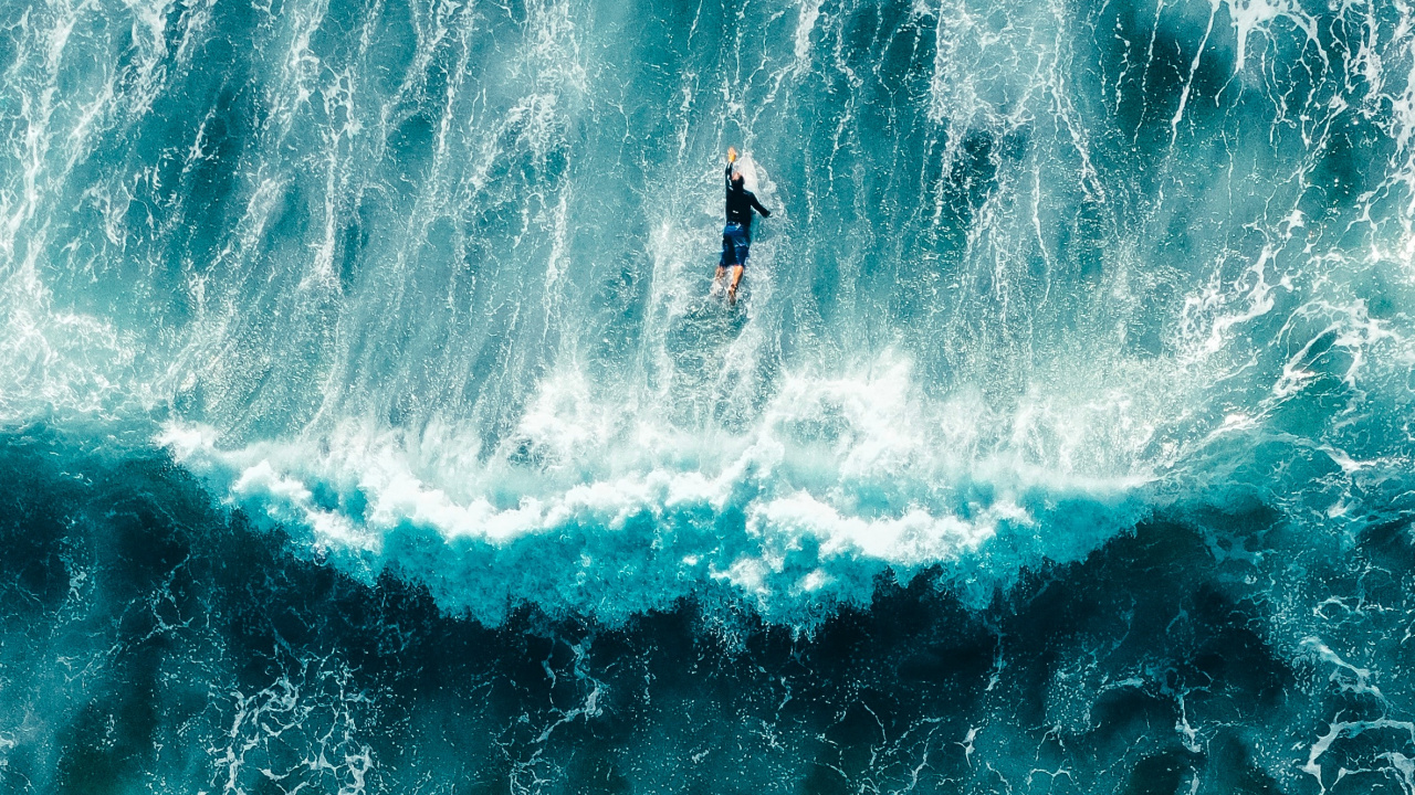 Обои зеленый, волна, вода, синий, Аква в разрешении 1280x720