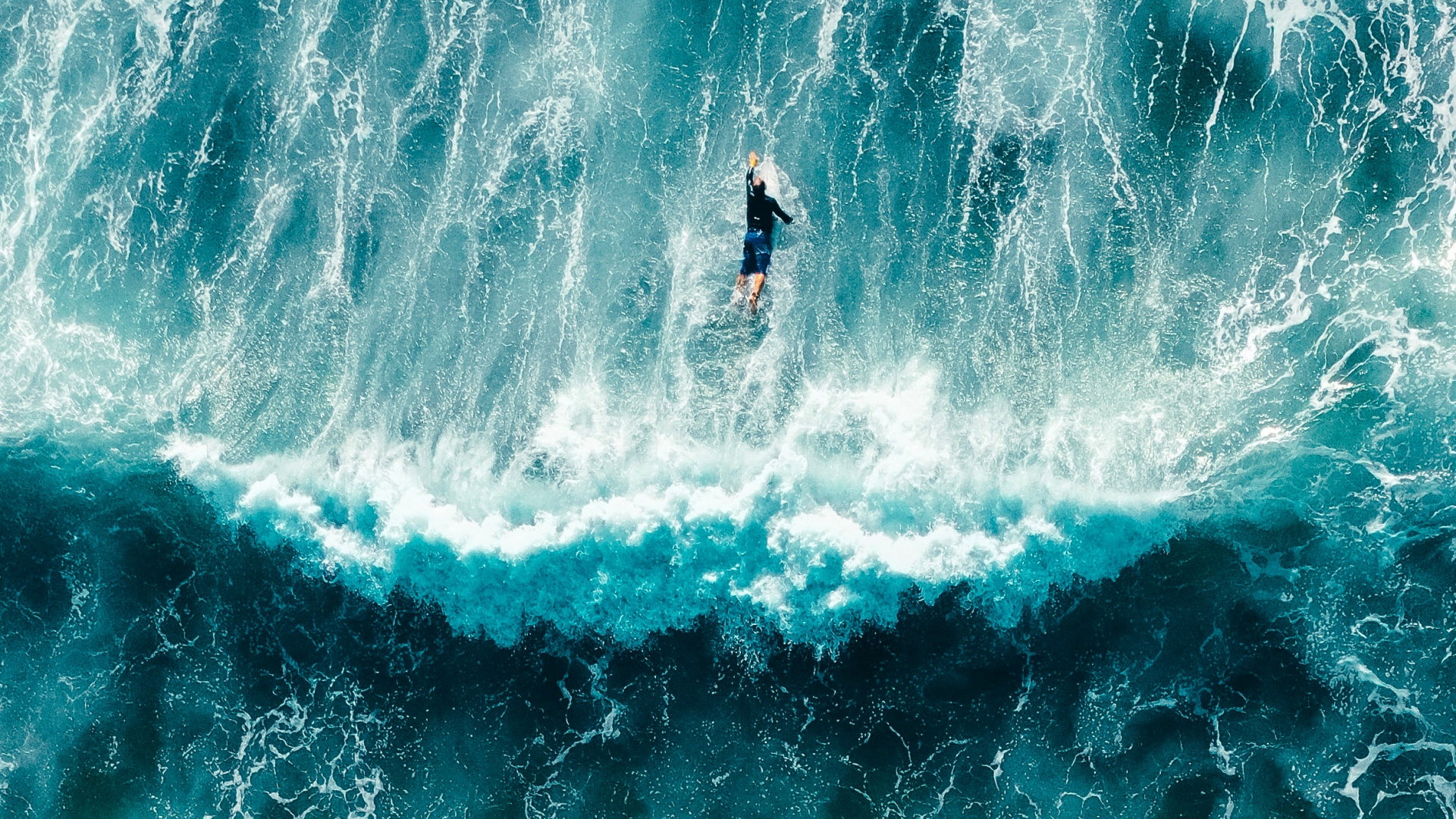 Обои зеленый, волна, вода, синий, Аква в разрешении 1920x1080