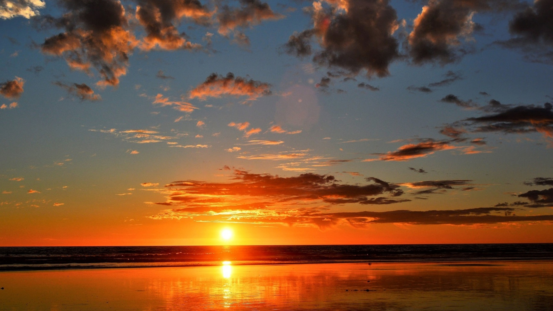 Обои закат, природа, жидкость, жидкий, облако в разрешении 1920x1080