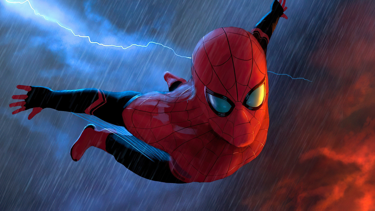 Обои вымышленный персонаж, ellejart Спайдермен, Студия Marvel, арт, Впечатляющий Человек-Паук в разрешении 1280x720