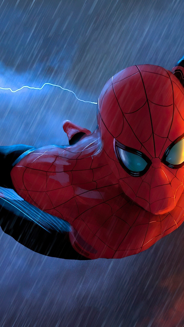 Обои вымышленный персонаж, ellejart Спайдермен, Студия Marvel, арт, Впечатляющий Человек-Паук в разрешении 720x1280