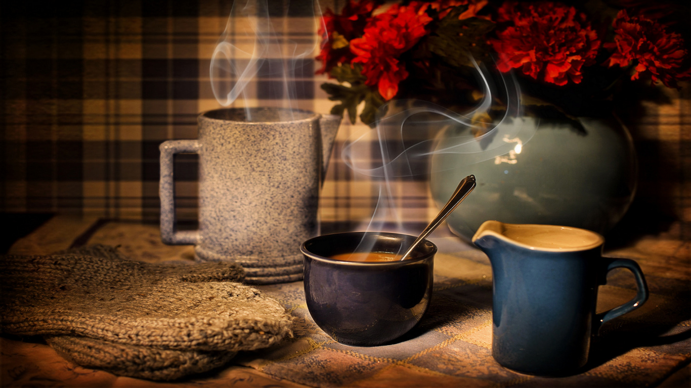 Обои зимний кофе, кофе, кофейная чашка, чай, кофейня в разрешении 1366x768