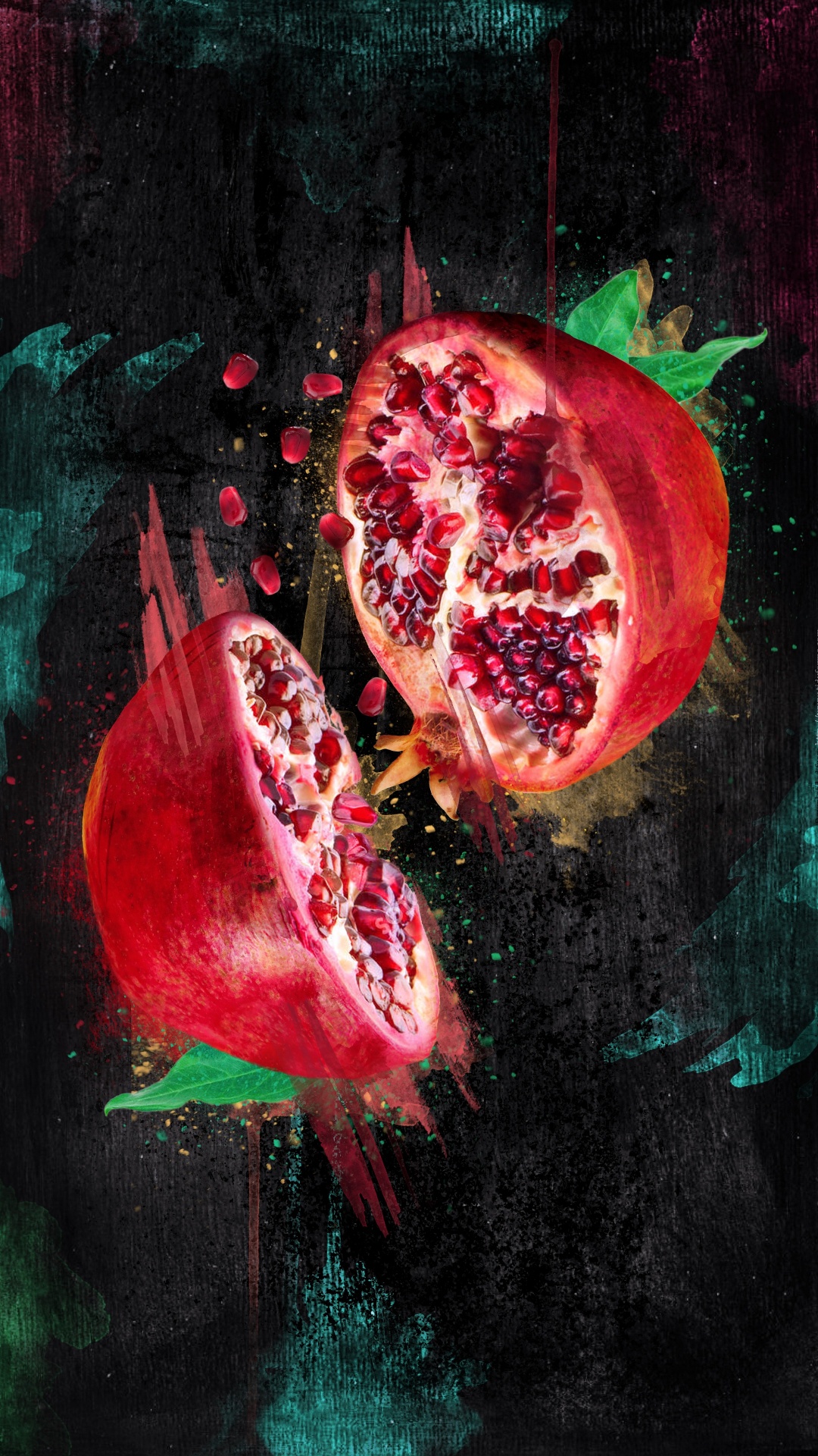 Обои натюрморт, арт, растение, лепесток, живопись в разрешении 1080x1920