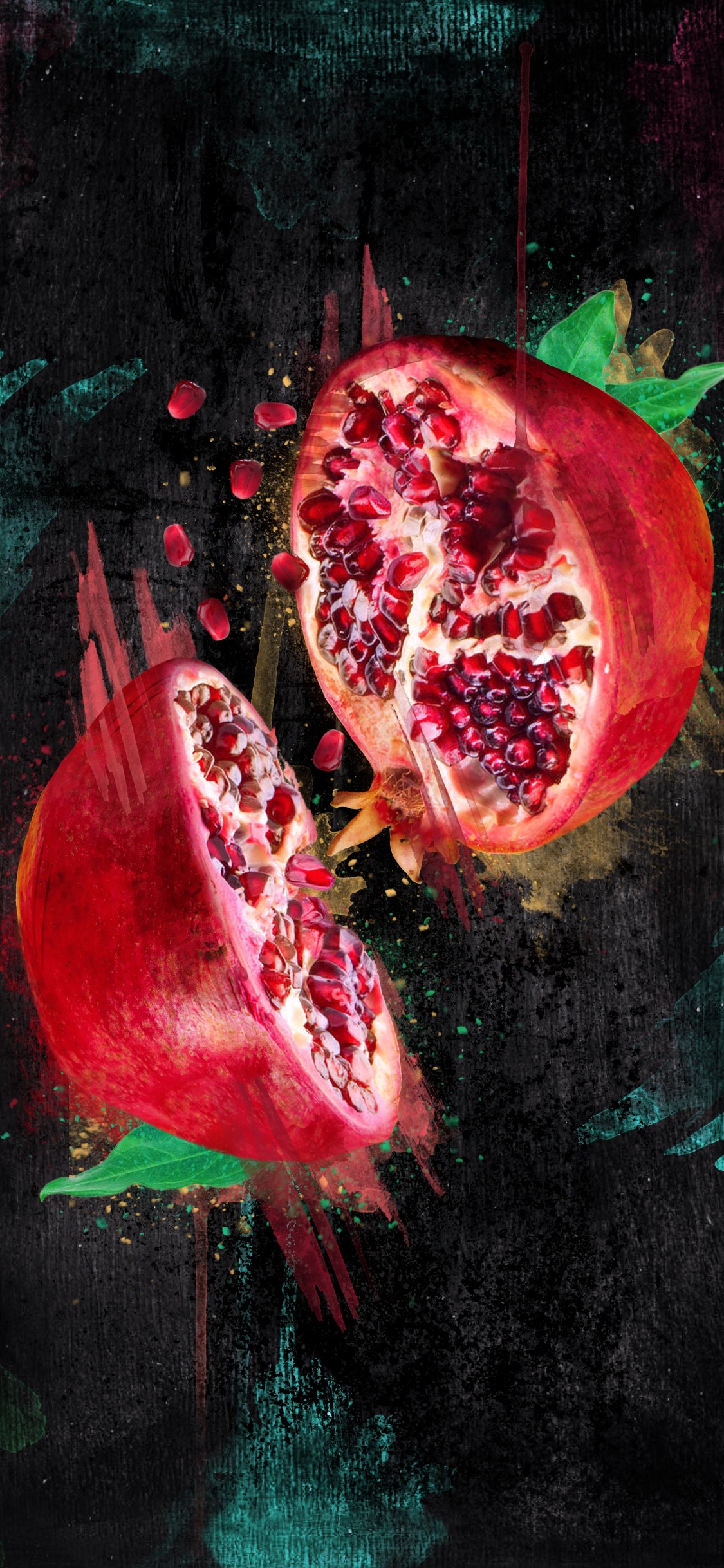 Обои натюрморт, арт, растение, лепесток, живопись в разрешении 1125x2436