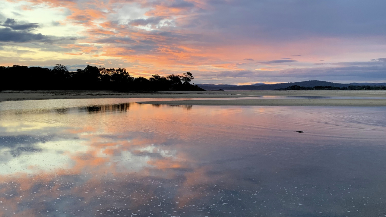 Обои отражение, облако, вода, атмосфера, гидроресурсы в разрешении 1280x720