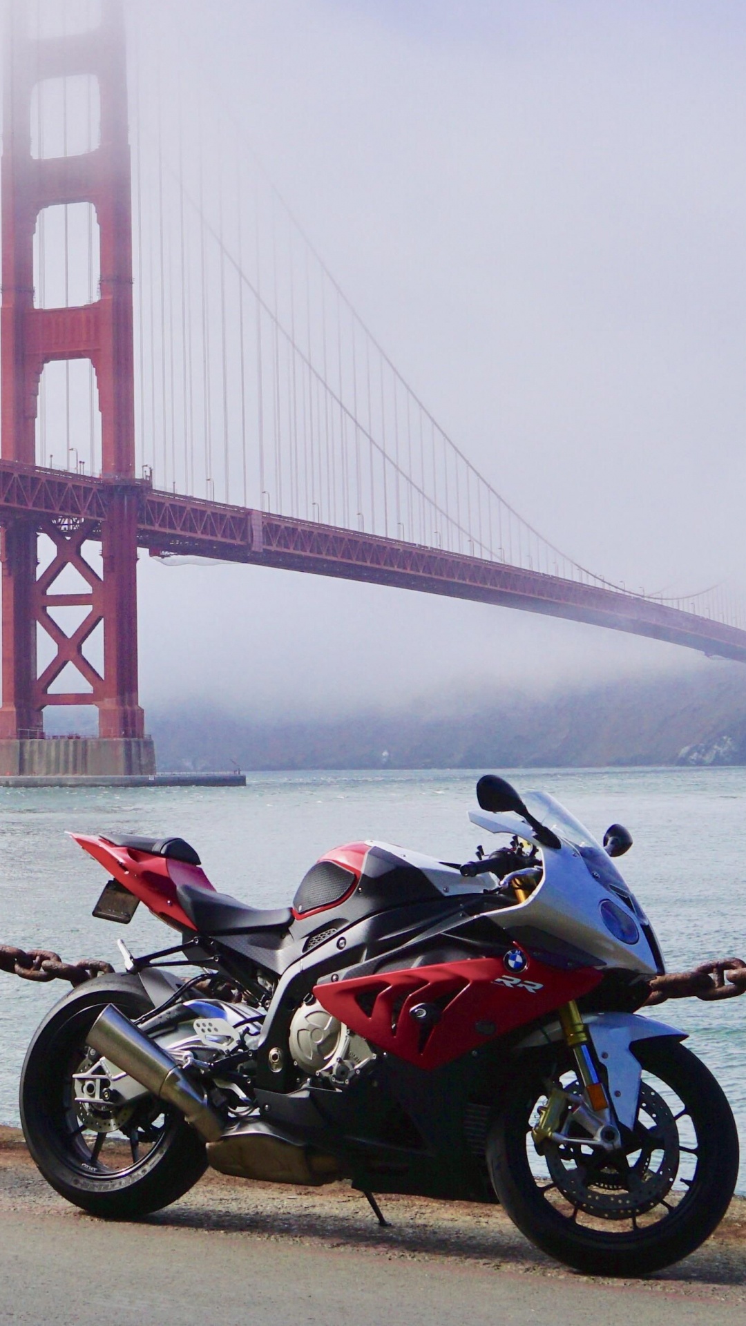 Обои мост Golden Gate, мотоцикл, мост, мотоспорт, авто в разрешении 1080x1920