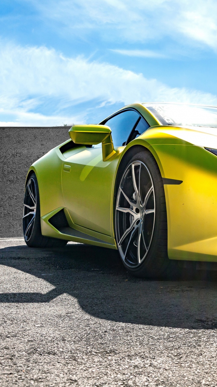 Обои Ламборджини, авто, спорткар, суперкар, желтый в разрешении 720x1280