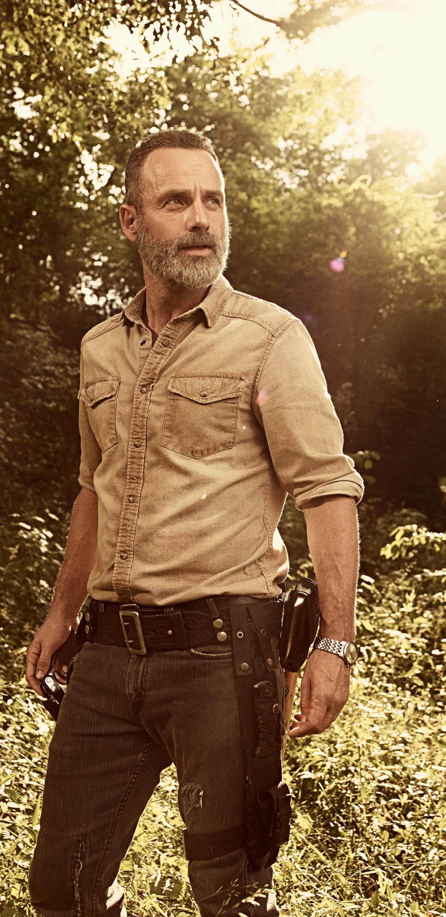 Обои Эндрю Линкольн, Рик Граймс, Ходячие мертвецы, Ходячие Мертвецы - Сезон 9, АМЦ в разрешении 1440x2960