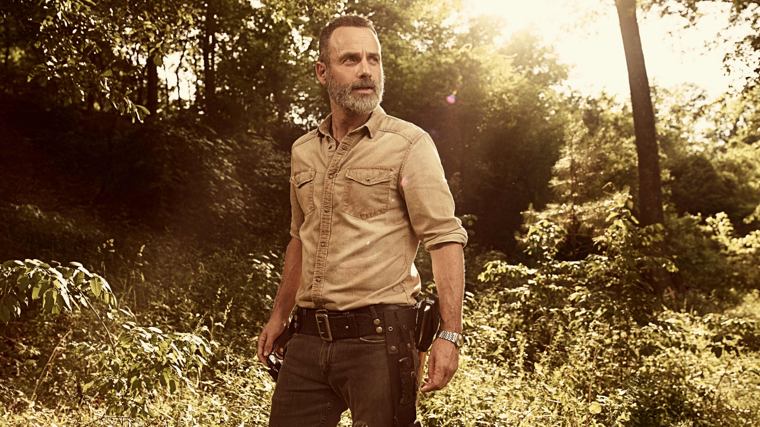 Обои Эндрю Линкольн, Рик Граймс, Ходячие мертвецы, Ходячие Мертвецы - Сезон 9, АМЦ в разрешении 2560x1440