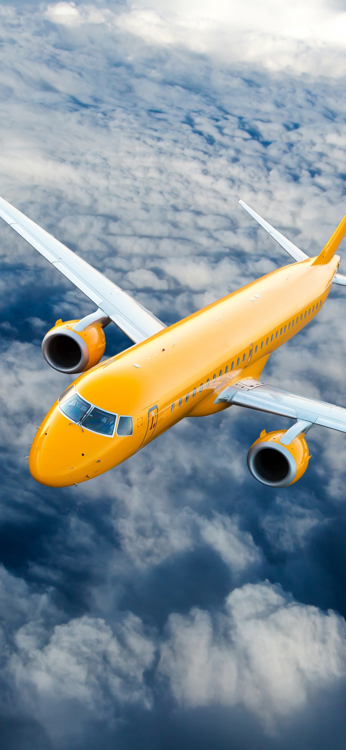 Обои самолет, самолеты, полет, воздушное путешествие, авиалайнер в разрешении 1125x2436