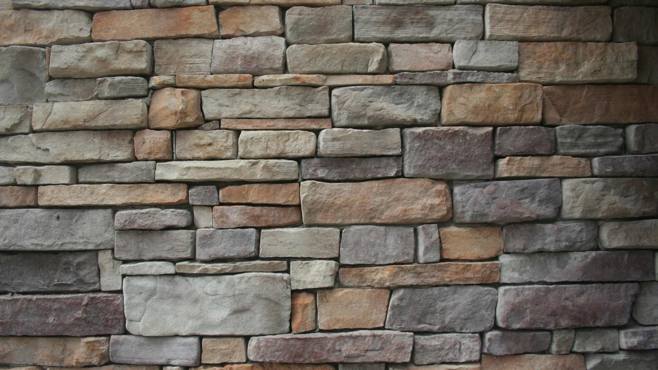Обои каменная стена, стена, камин, каменная облицовка, кирпич в разрешении 1280x720