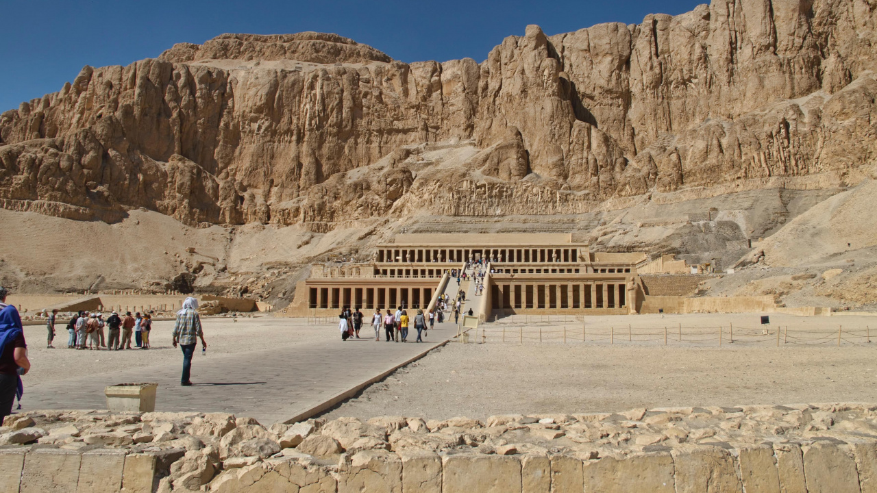 Обои погребальный храм, Древний Египет, бесплодные земли, Вади, древняя история в разрешении 1280x720