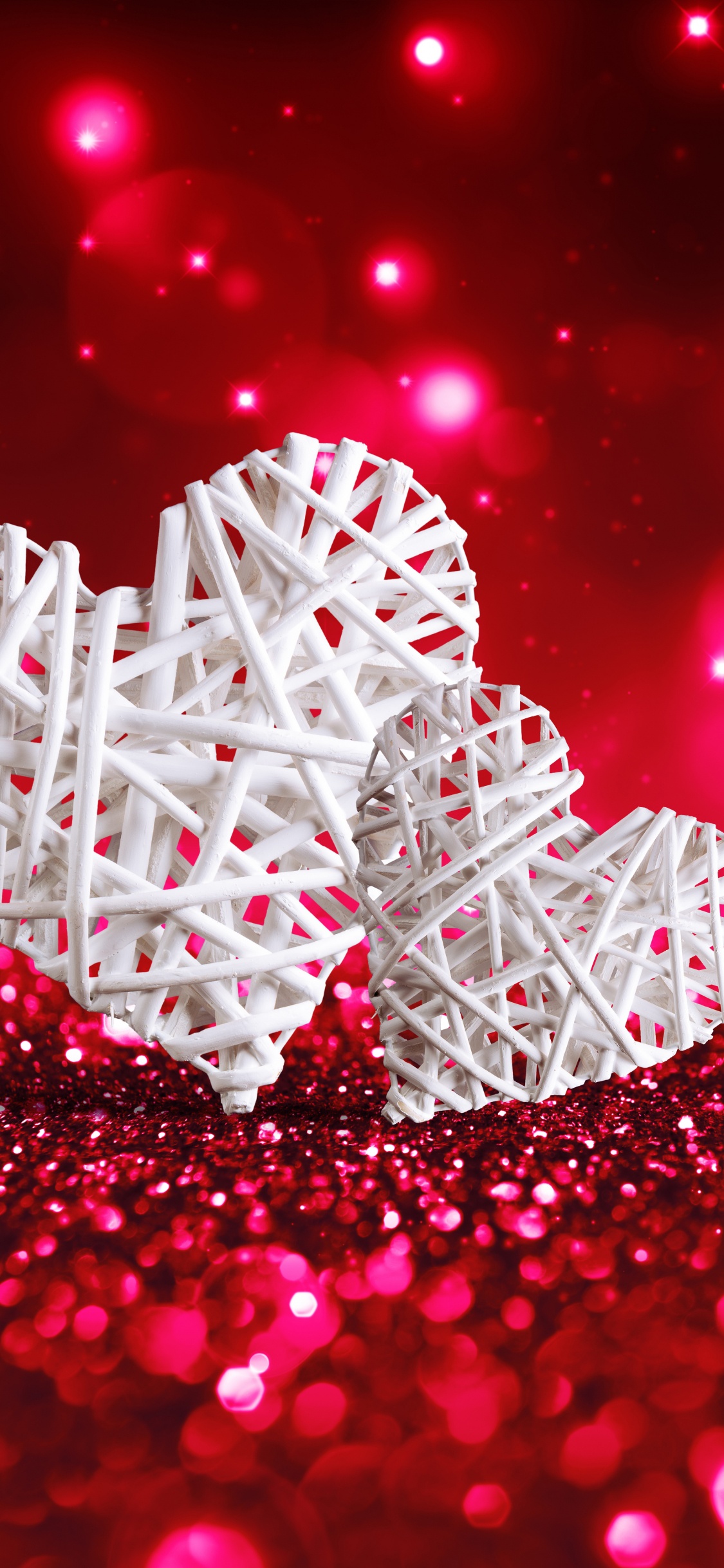 Обои сердце, День Святого Валентина, розовый, красный цвет, пурпурный цвет в разрешении 1125x2436