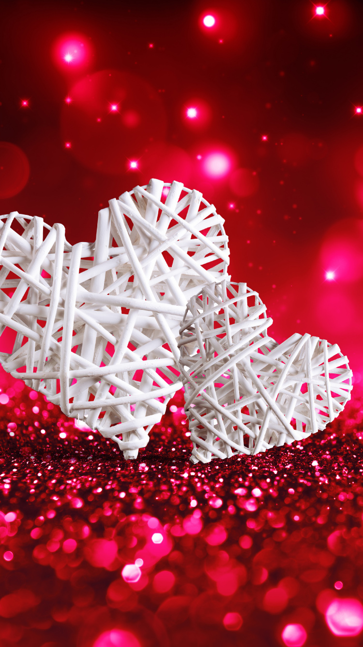 Обои сердце, День Святого Валентина, розовый, красный цвет, пурпурный цвет в разрешении 750x1334