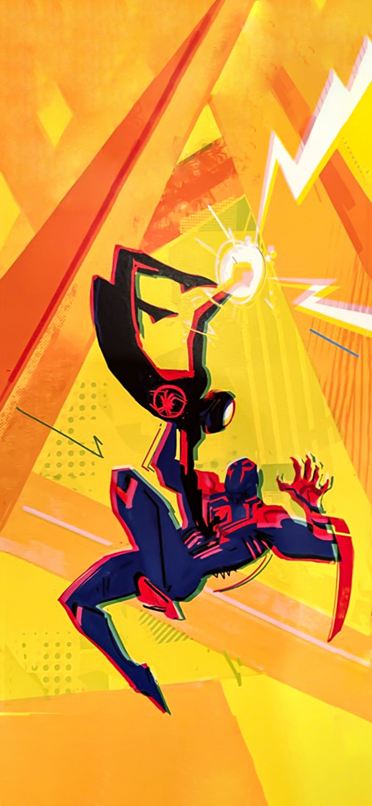 Обои Майлз Моралес, верхолаз, человек-паук, Гвен Стейси, постер в разрешении 1242x2688