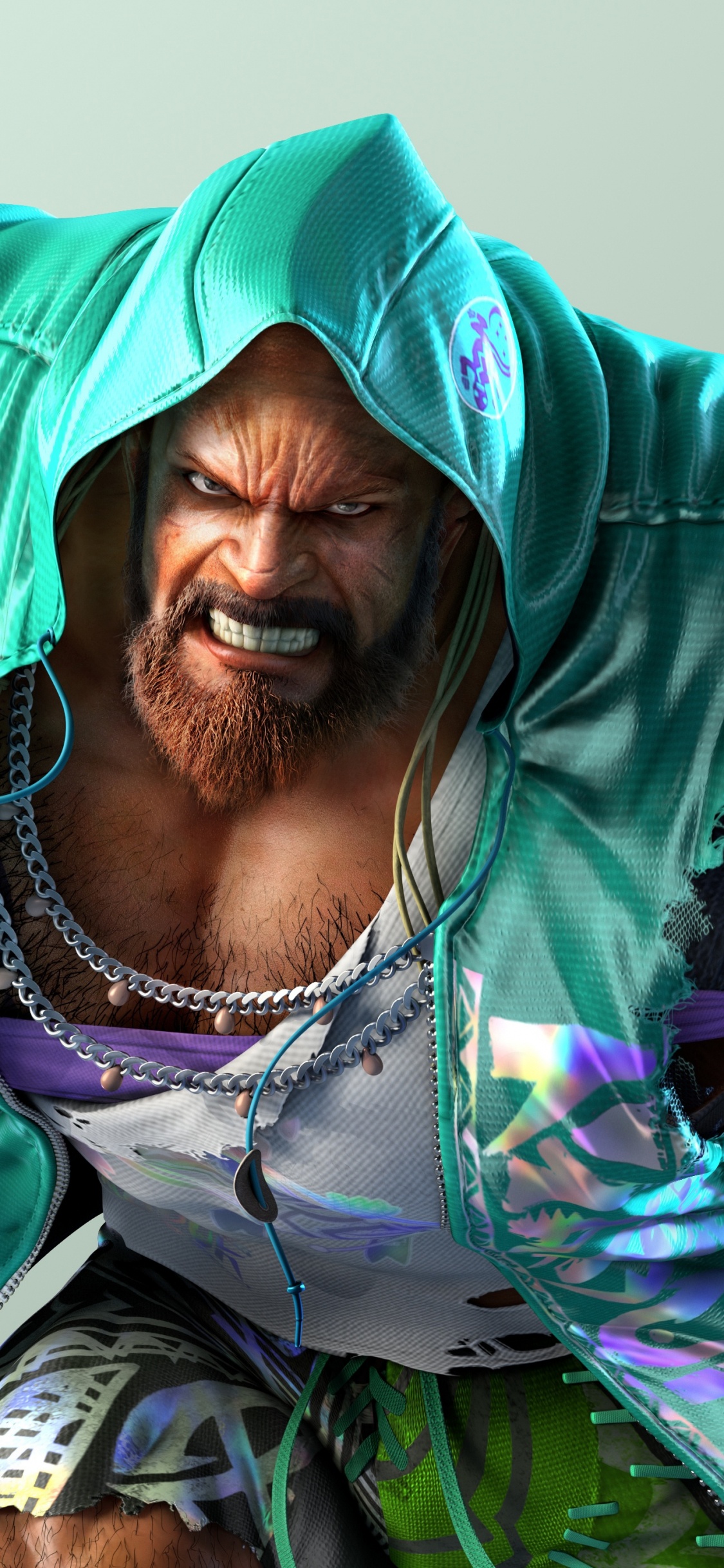 Обои Король, пурпур, улыбка, видеоигра, Теккен 7 Максимальная Теккен Чаша в разрешении 1125x2436