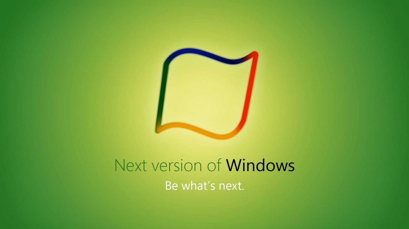 Обои Windows 8, microsoft windows, windows 7, зеленый, лого в разрешении 1366x768