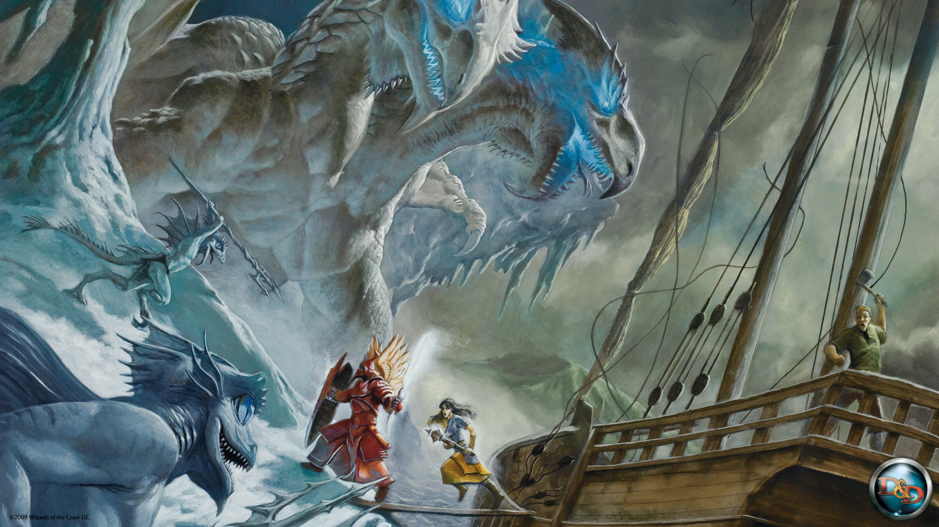 Обои подземелья драконов, дракон, подземелий, мифология, компьютерная игра в разрешении 1366x768