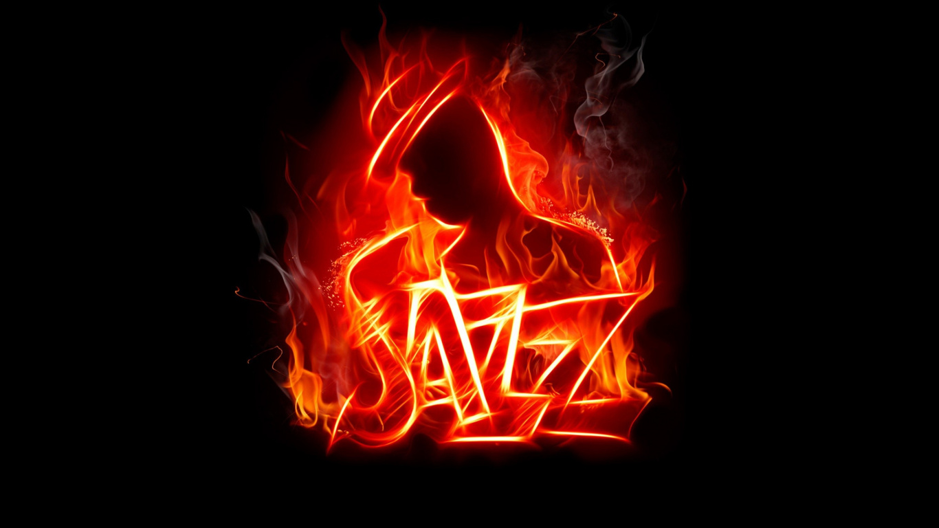 Обои джаз, саксофон, пламя, тепло, огонь в разрешении 1366x768