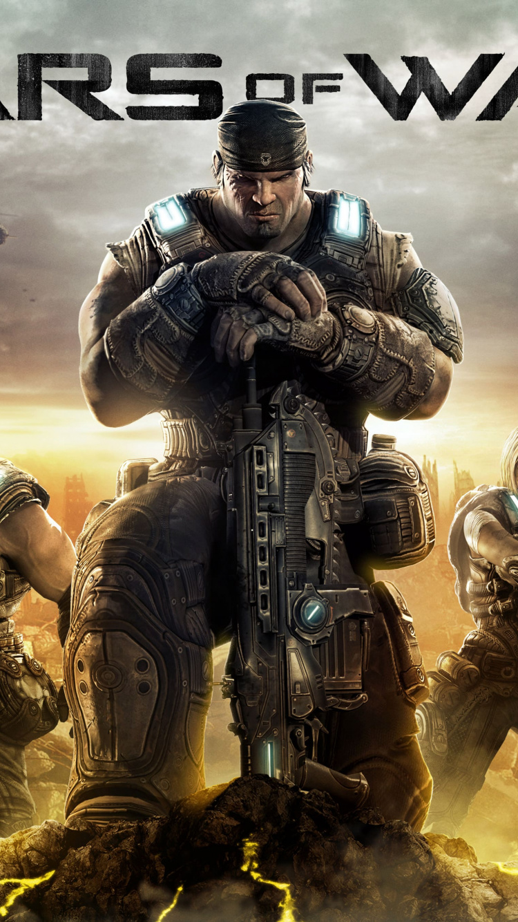 Обои gears of war 3, эпическая игра, xbox 360, xbox one, солдат в разрешении 750x1334
